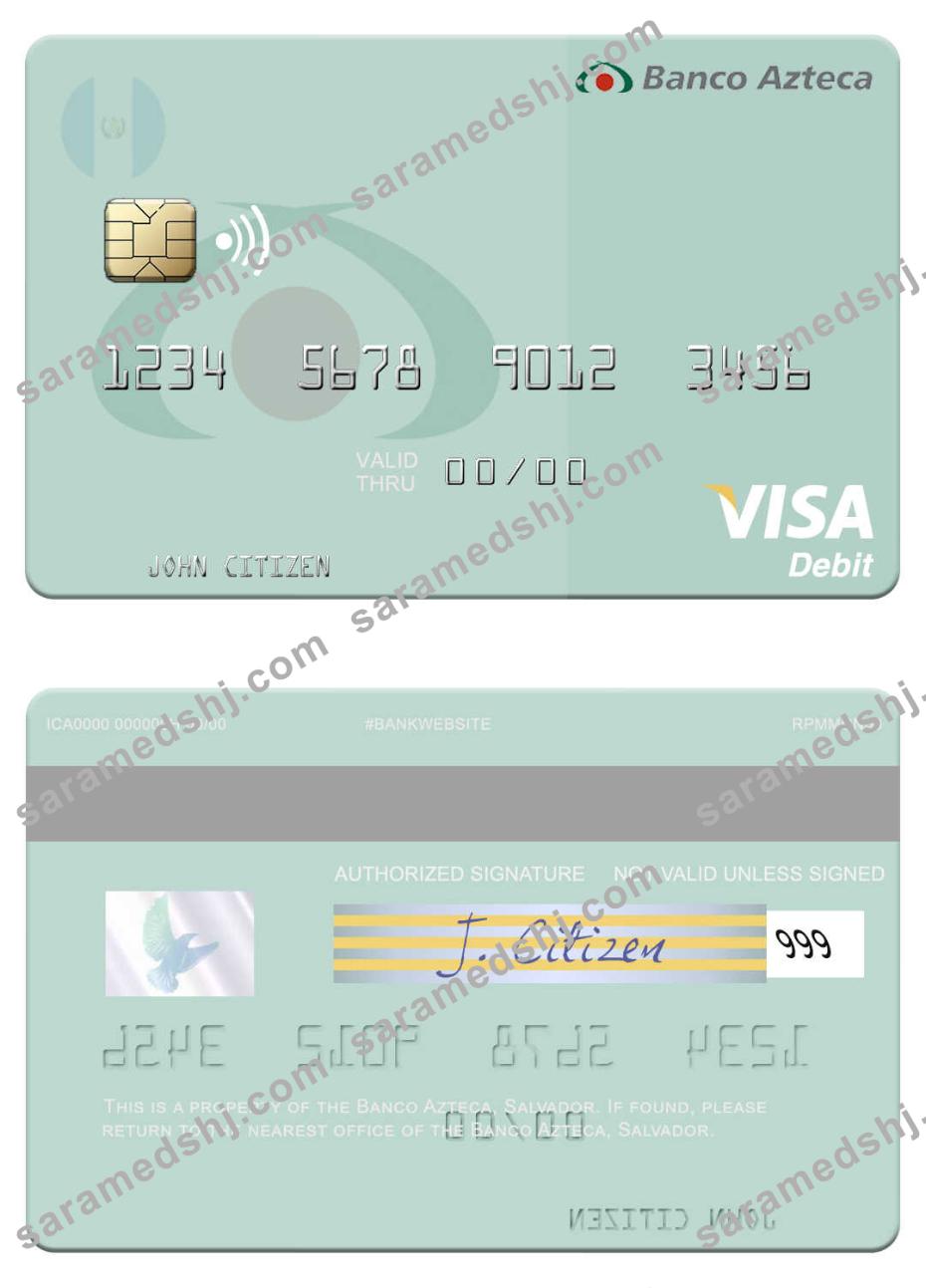 Salvador Banco Azteca visa debit card